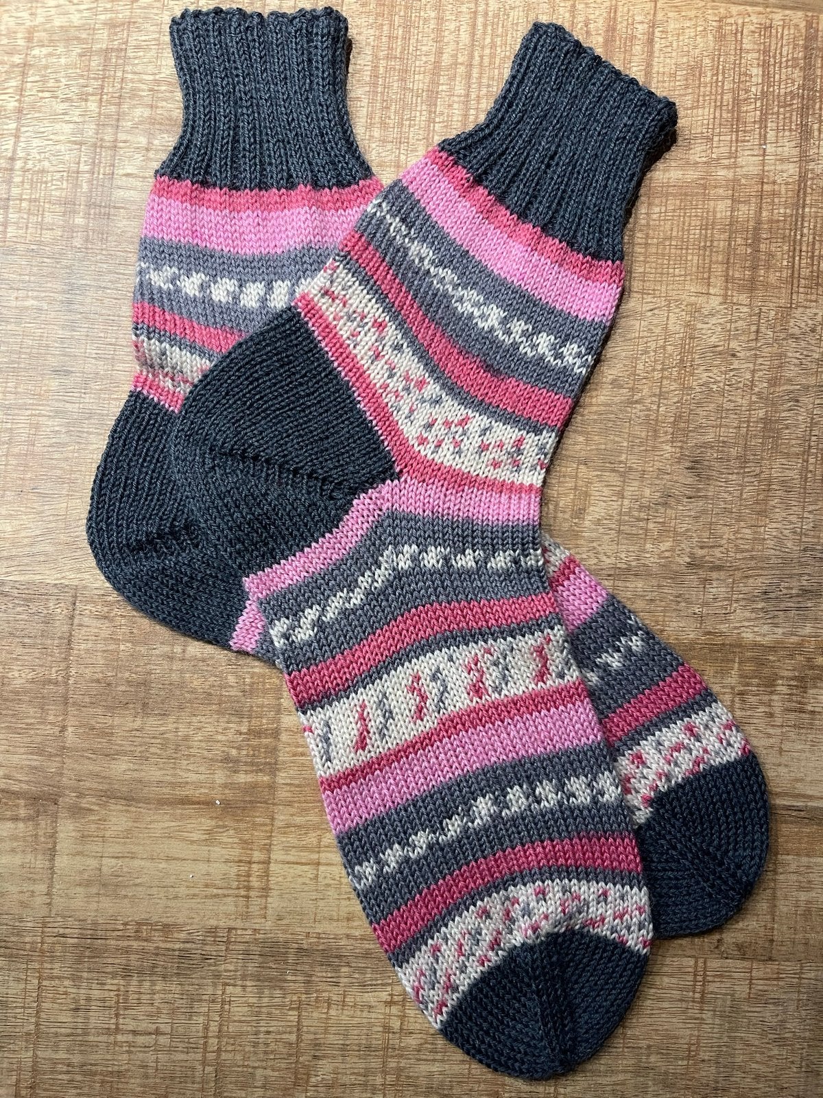 Handgebreide wollen sokken maat 46, Kleding | Heren, Sokken en Kousen, Ophalen of Verzenden, Nieuw, Maat 43 t/m 46, Overige kleuren