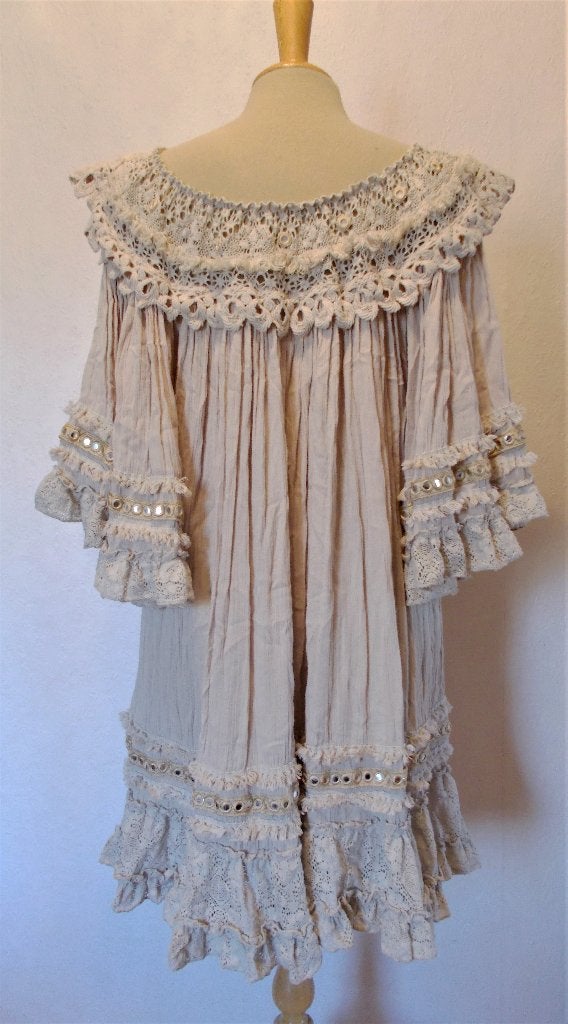 Bohemian jurkje/tuniek van Always the Sun! L/one size, Bruin, Verzenden, Maat 42/44 (L), Zo goed als nieuw