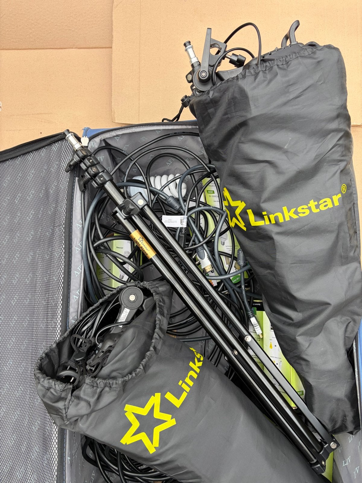 Linkstar LSP-D4 Fluorescent Light Studio Set met Statieven, Lamp of Flitsset, Gebruikt, Ophalen of Verzenden, Linkstar