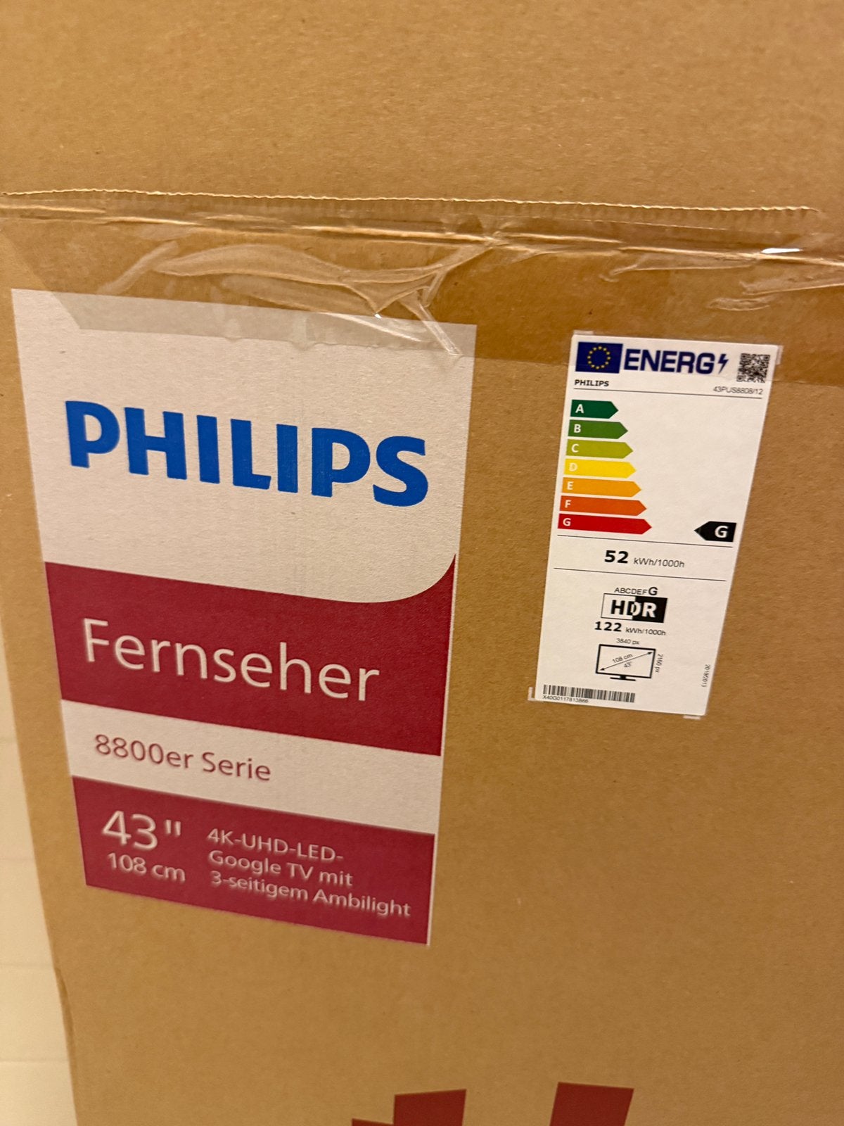 Philips The One 4K Ambilight TV + factuur, Ophalen, Philips, LED, 120 Hz