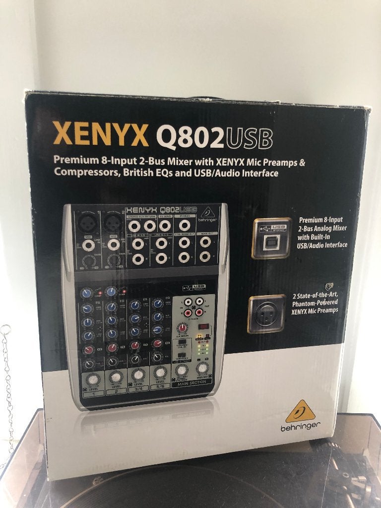BEHRINGER 8-input mixer XENYX Q802 USB, Muziek en Instrumenten, Mengpanelen, Ophalen, Zo goed als nieuw, 5 tot 10 kanalen, Microfooningang