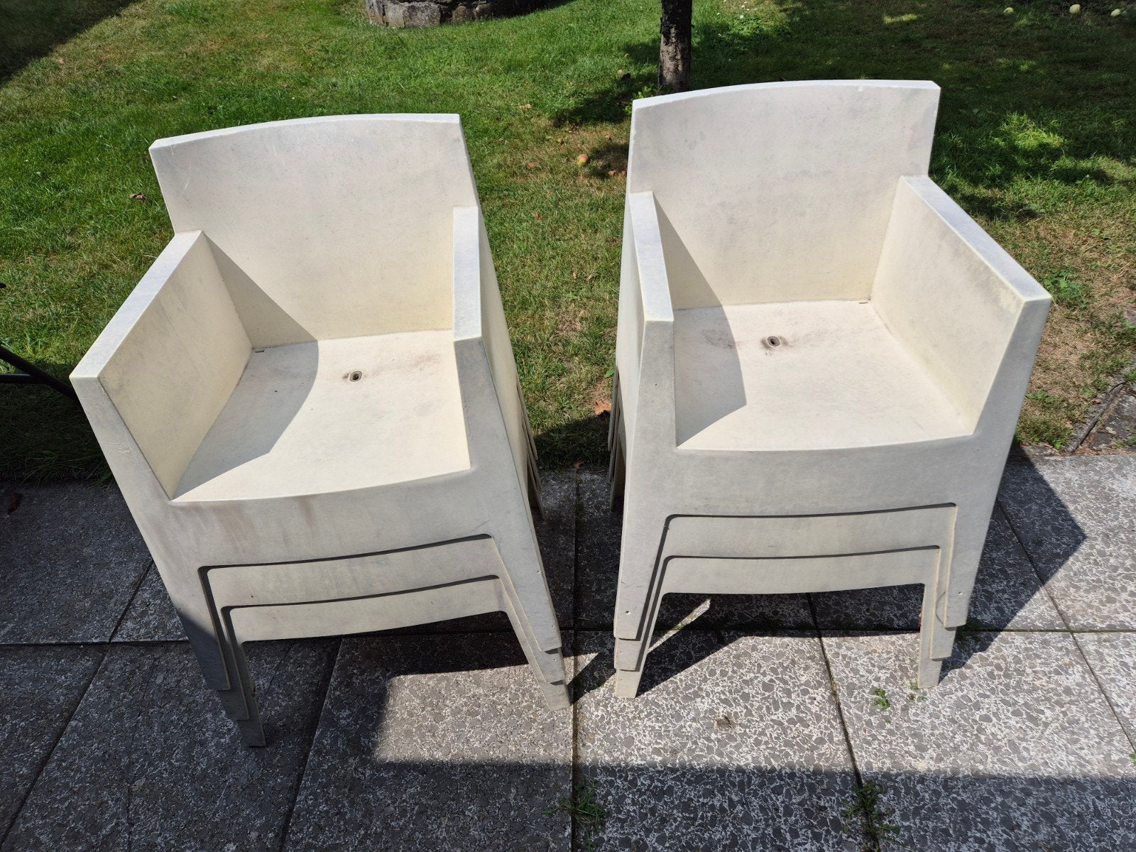 Zes Driade Toy tuinstoelen, Ophalen, Gebruikt, Kunststof, Stapelbaar