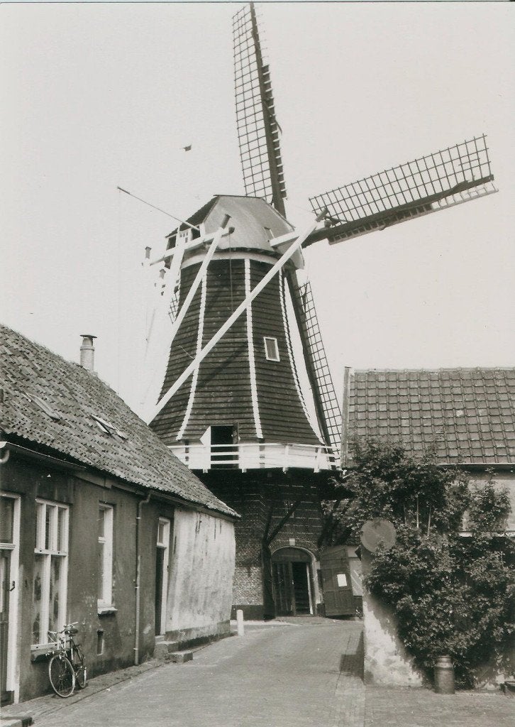 Hattum Hattem molen de Fortuin foto P. Grund 1976 groot form, Verzamelen, Ophalen of Verzenden, 1960 tot 1980, Ongelopen, Gelderland