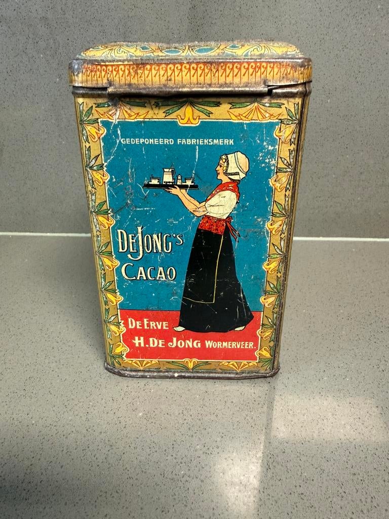De Jong’s cacao blik, Verzamelen, Ophalen of Verzenden, Gebruikt, Overige