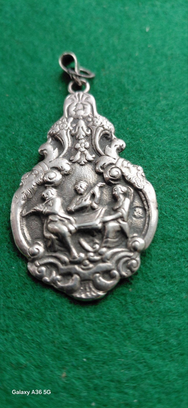 antieke zilveren hanger,ev met ketting 18 gram, Ophalen of Verzenden