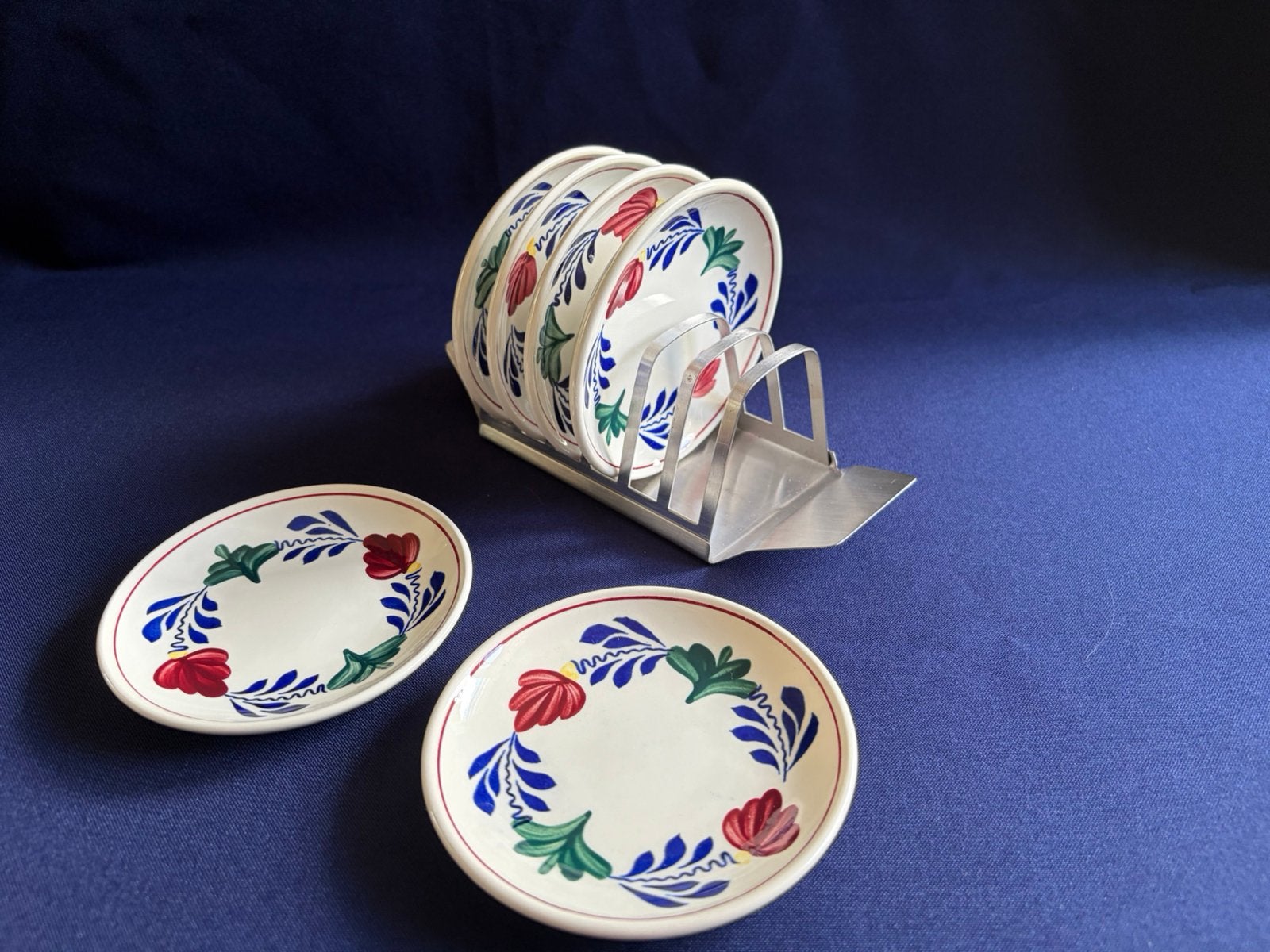 Boerenbont petitfour set  7 delig, Huis en Inrichting, Keuken | Servies, Ophalen of Verzenden, Zo goed als nieuw, Aardewerk, Overige typen