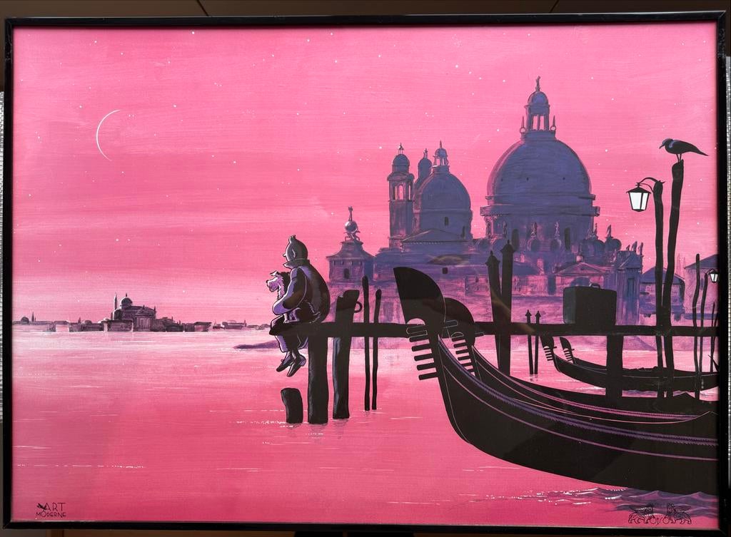 Schilderij Kuifje en Bobbie in Venetië, Ophalen