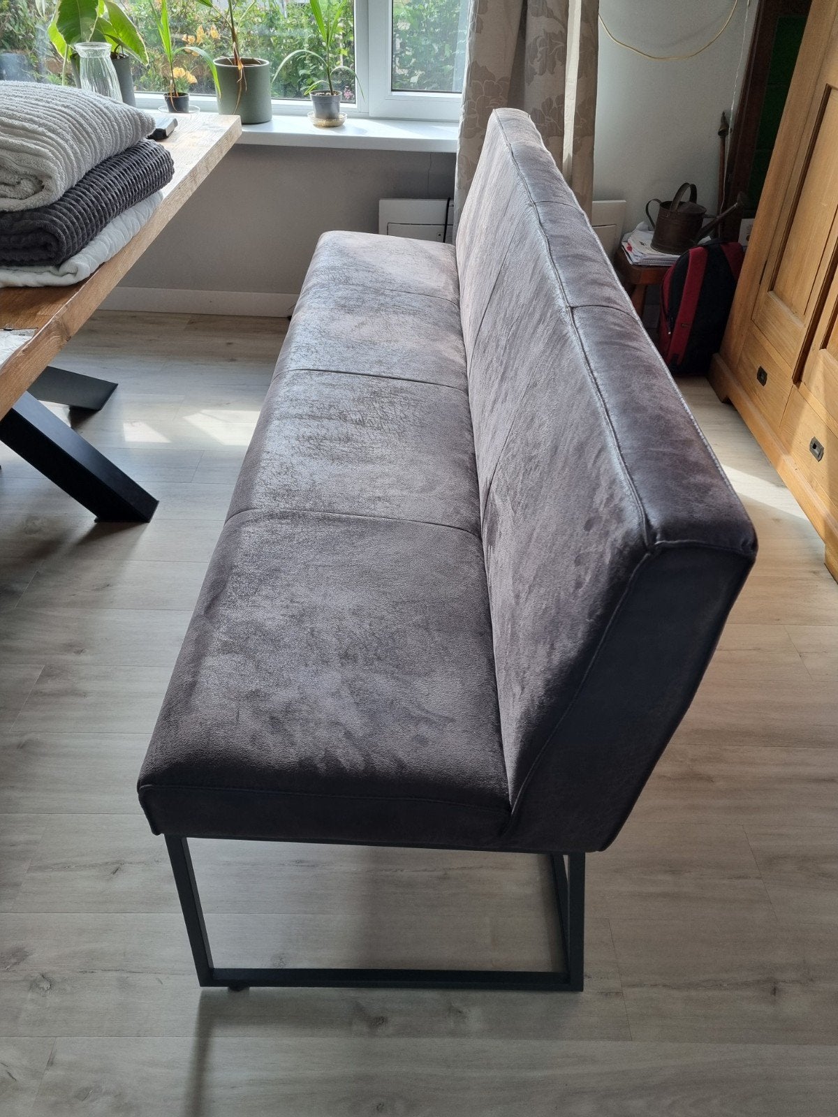 Eetbank, Ophalen, Minder dan 75 cm, Lederlook, Zo goed als nieuw