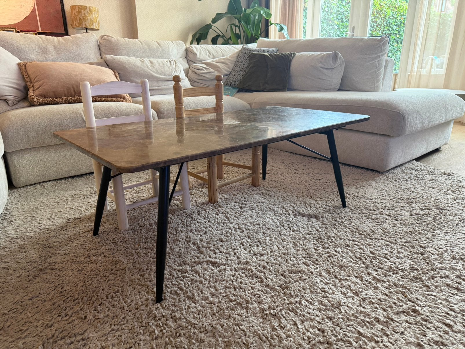 By Boo marmeren salontafel, Ophalen, Zo goed als nieuw, Rond, 50 tot 100 cm