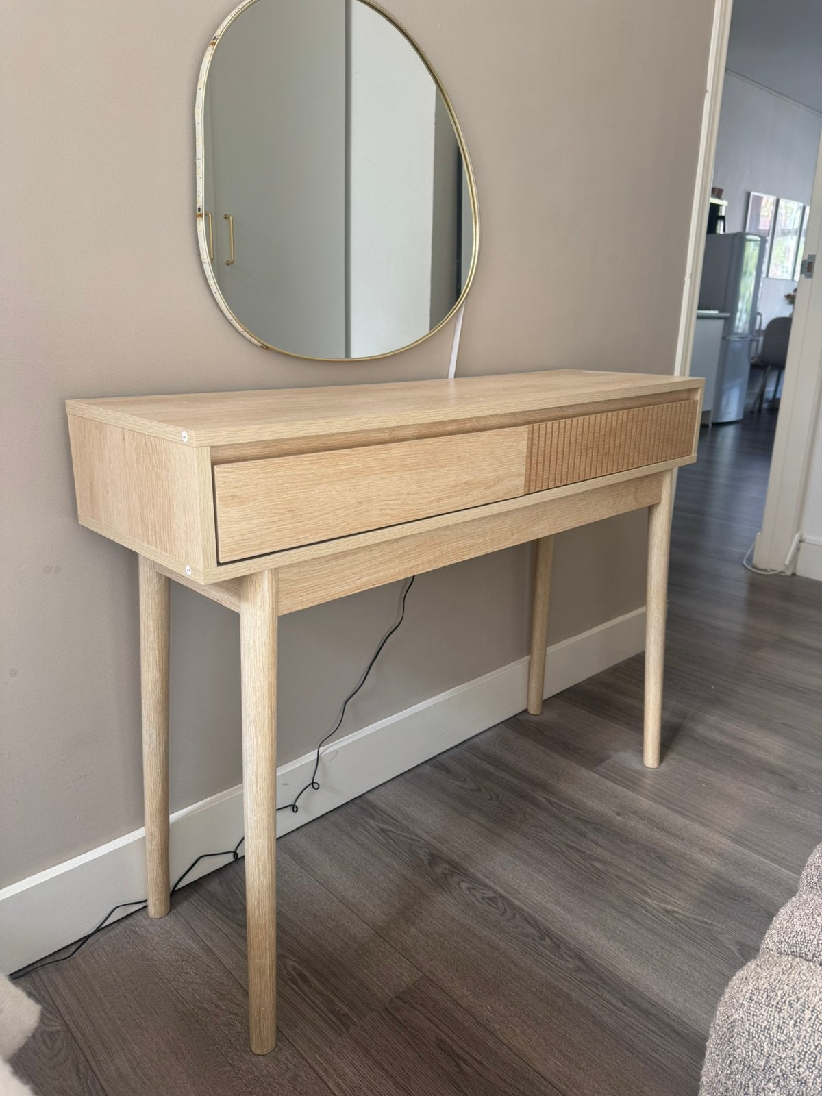 Licht eiken kaptafel, Ophalen, Zo goed als nieuw, 50 tot 100 cm, Minder dan 100 cm