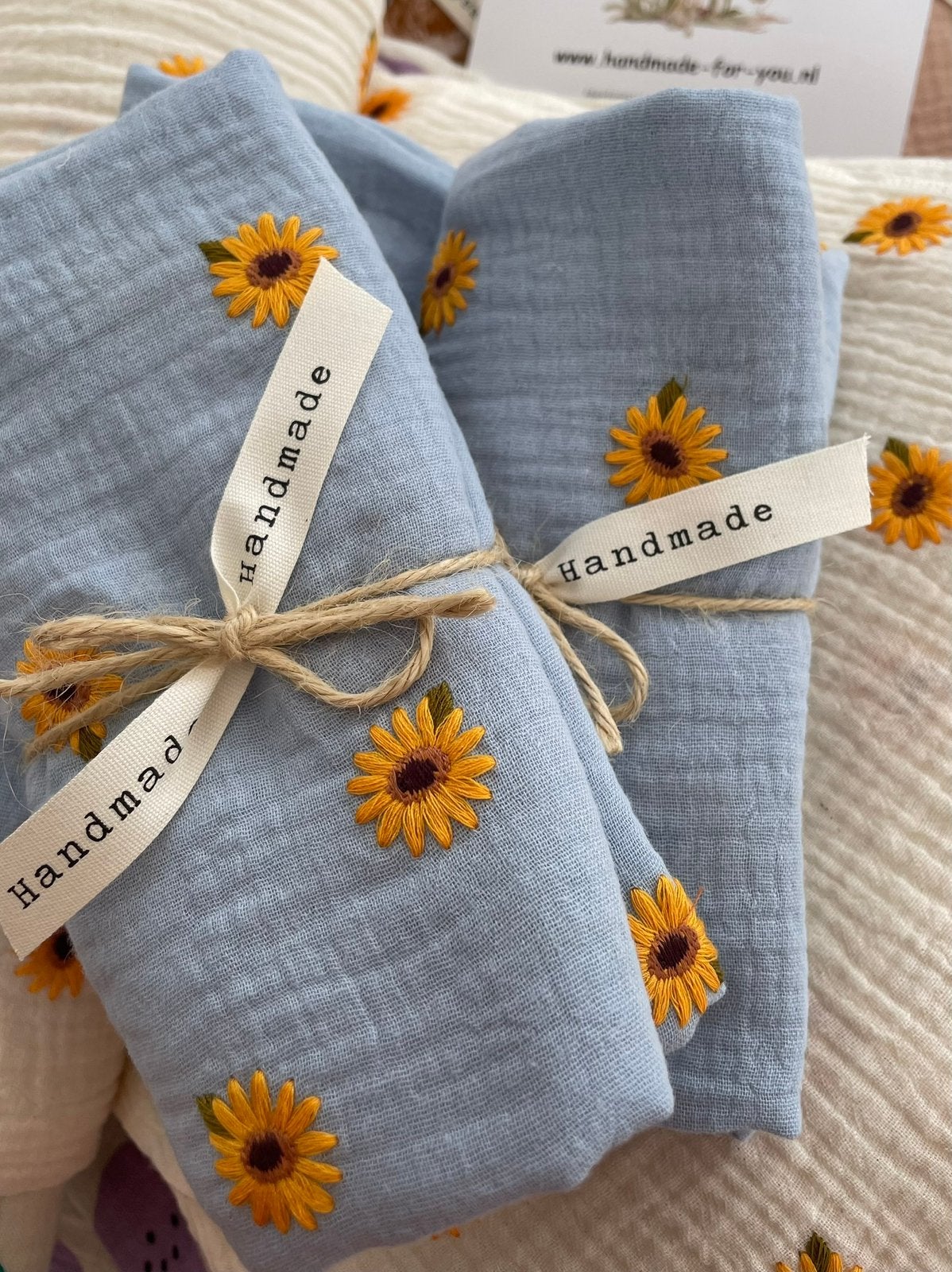 Hydrofiele doeken blauw zonnebloem 3x, Info@handmade-for-you.nl, 7908RH 18, Handmade-for-you, Nieuw