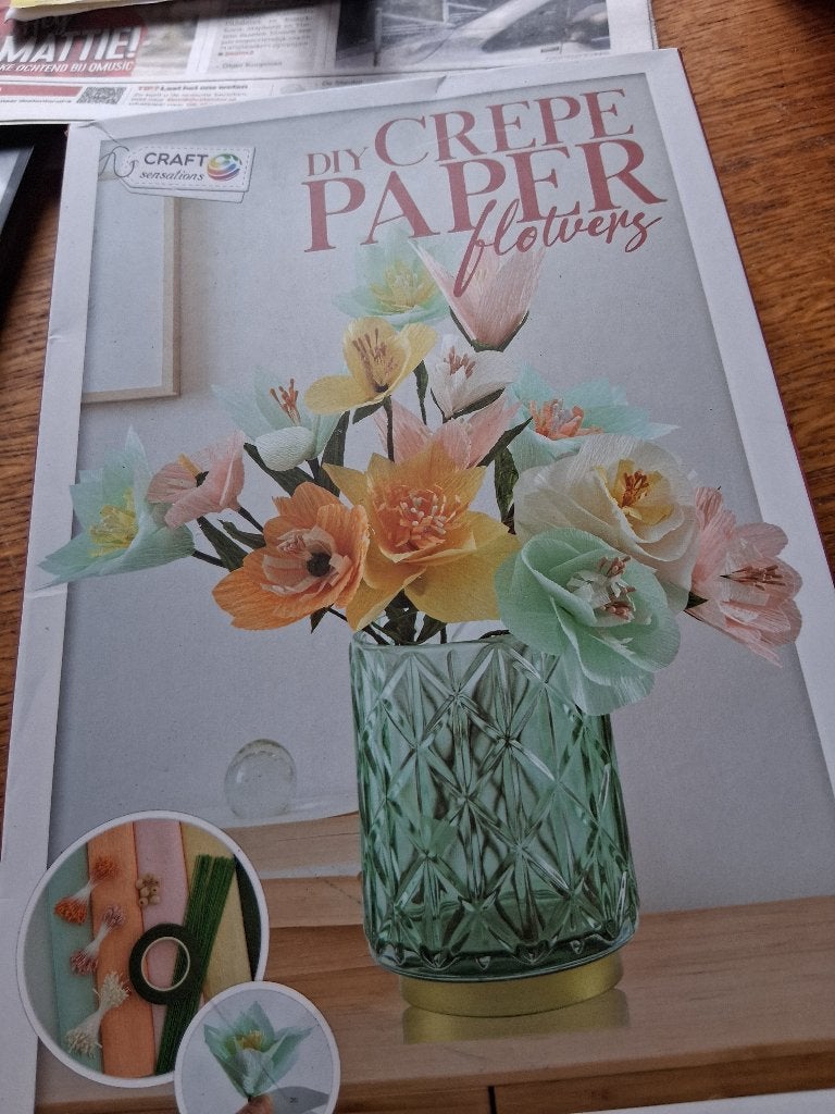 diy crepe paper flowers, Ophalen, Meerkleurig, Natuur en Bloemen, Zo goed als nieuw