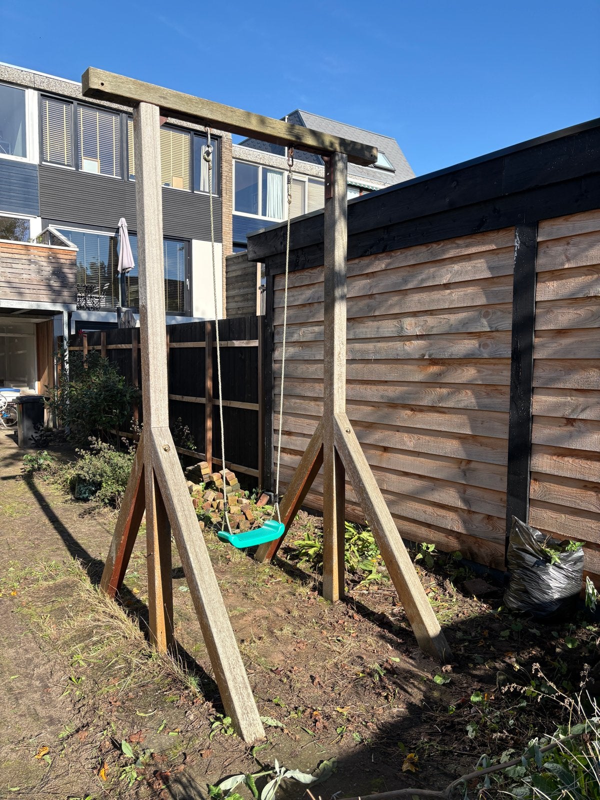 Houten schommel met zitting, hoogte ca. 275 cm, Ophalen, Gebruikt, Schommel