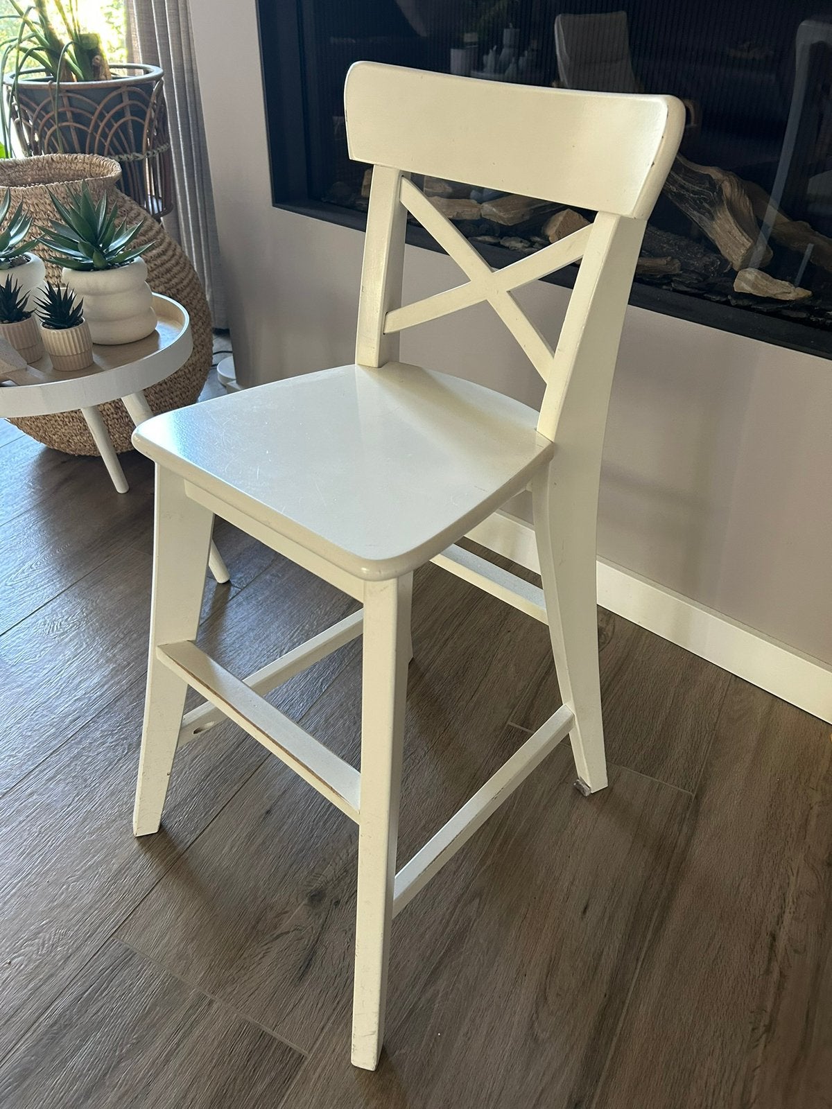 IKEA Ingolf kinderstoel hoge stoel wit, Ophalen, Zo goed als nieuw, Overige typen, Aanschuifbaar