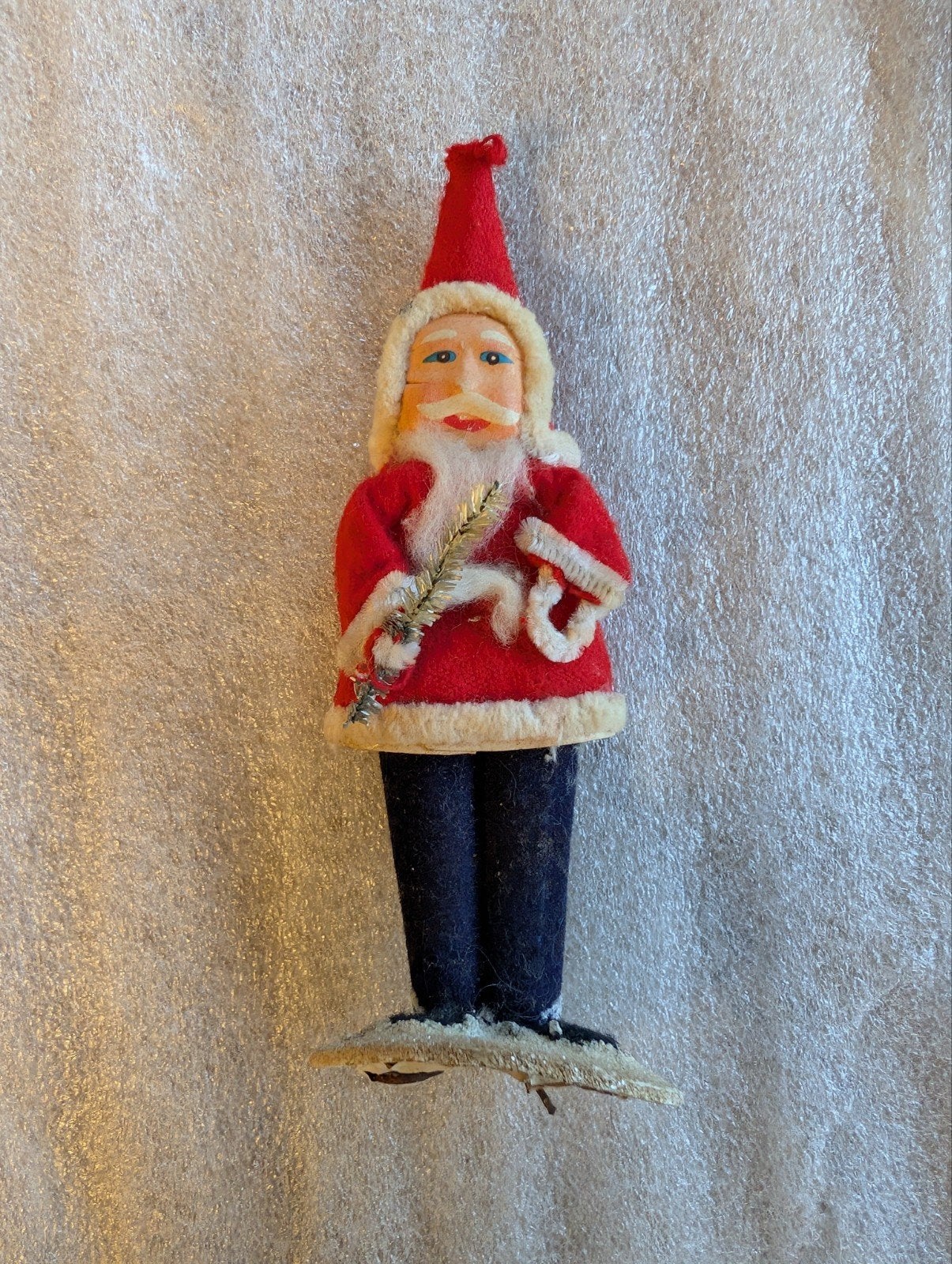 Te koop oude kerstversiering, papier mache kerstman, Verzenden, Gebruikt
