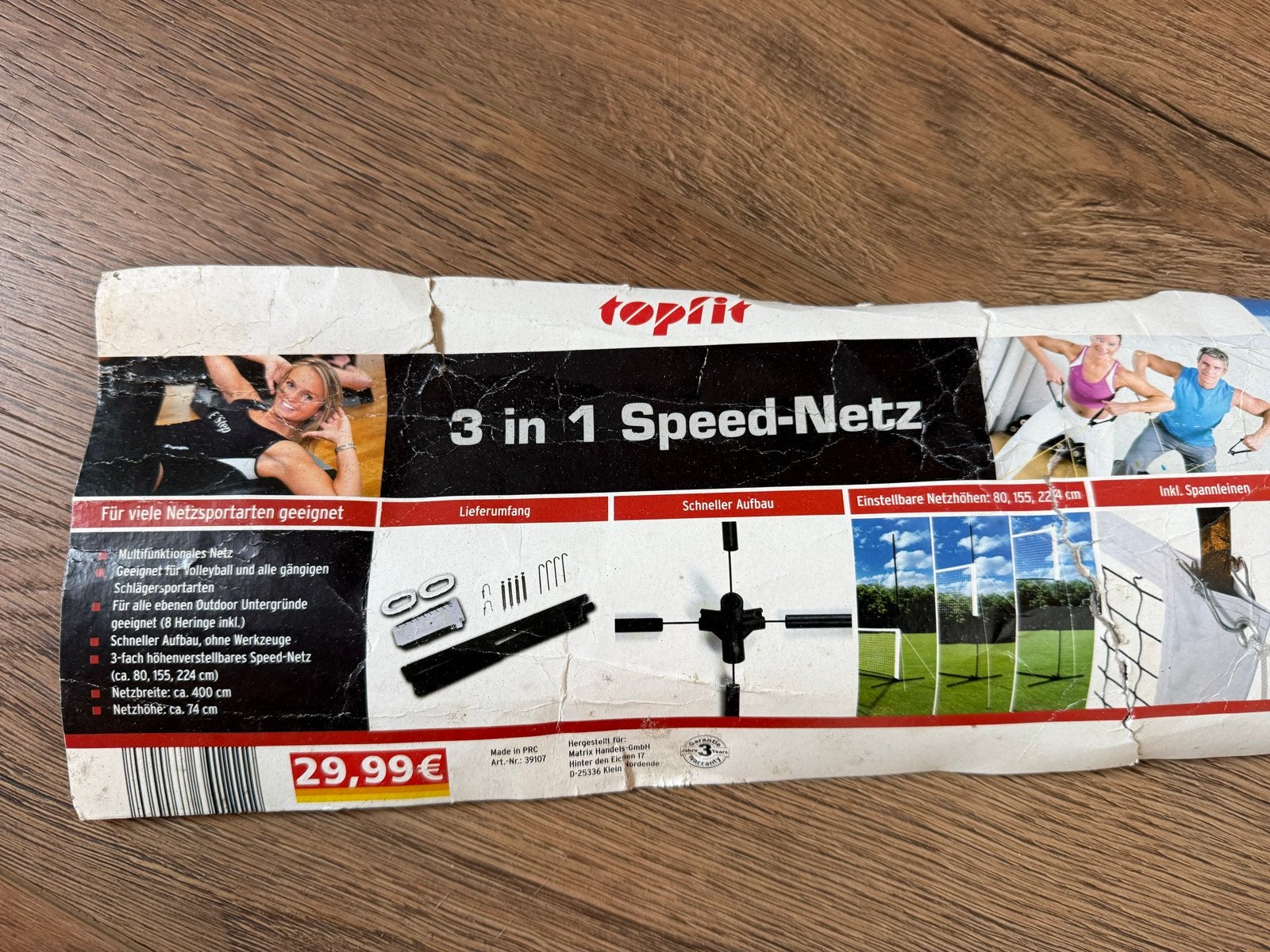 Drie-in-één sportnet: tennis, badminton, volleybal, Ophalen, Zo goed als nieuw