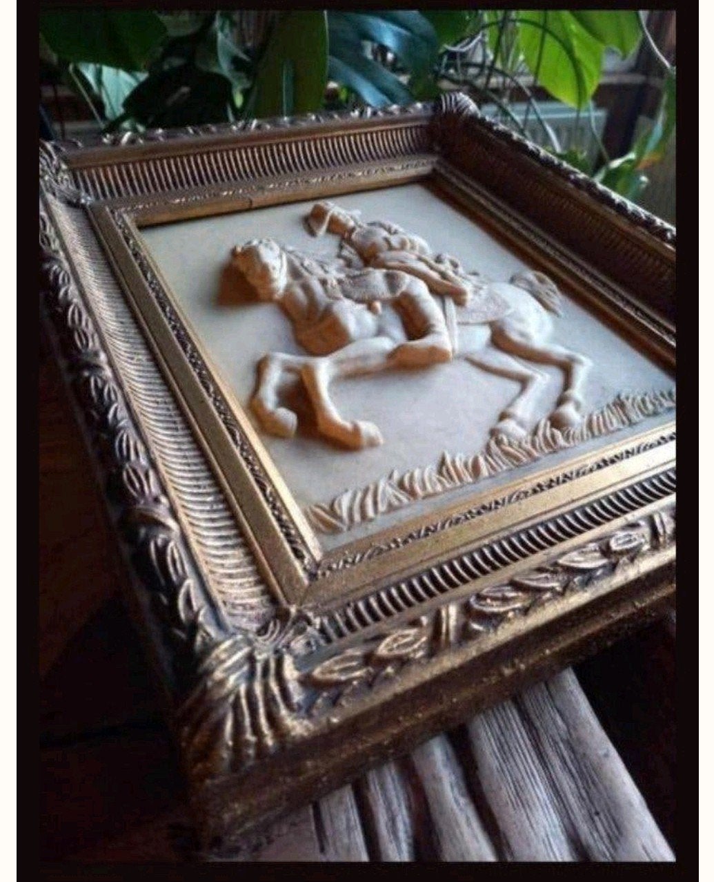 Antiek Napoleon Resin Reliëf in Lijst - Roe Bros., Kunststof, Ophalen of Verzenden, Beeld, Meerkleurig