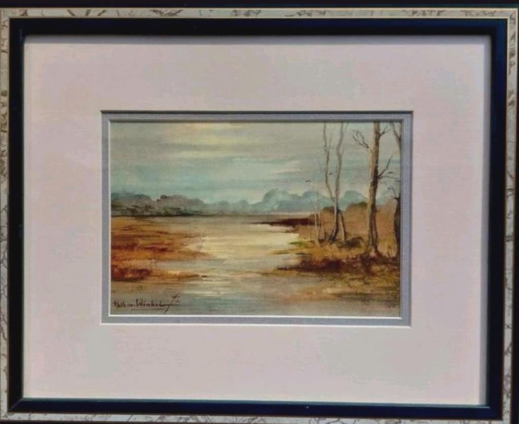 Aquarel ... Hub van Winkel ... gesigneerd  ..., Antiek en Kunst, Ophalen of Verzenden