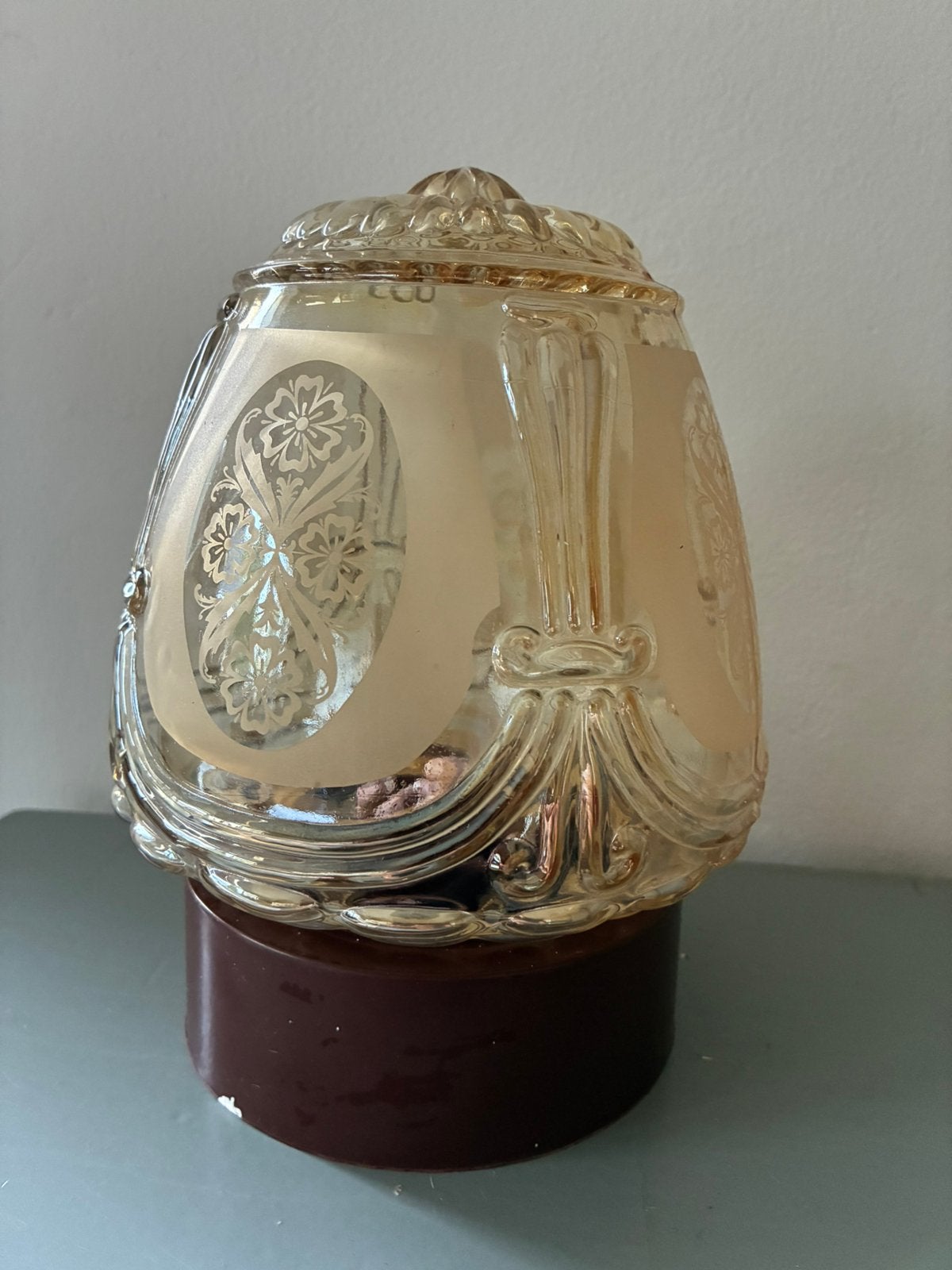 Vintage Amber kleur plafoniere, Ophalen of Verzenden, Gebruikt, Kunststof