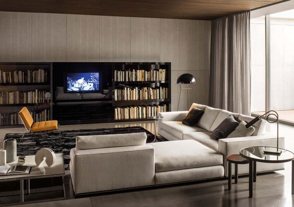 Minotti Hamilton modulaire hoekbank 315x315cm, Info@micheldethouars.nl, Minotti, 9723 CA, 100 tot 125 cm