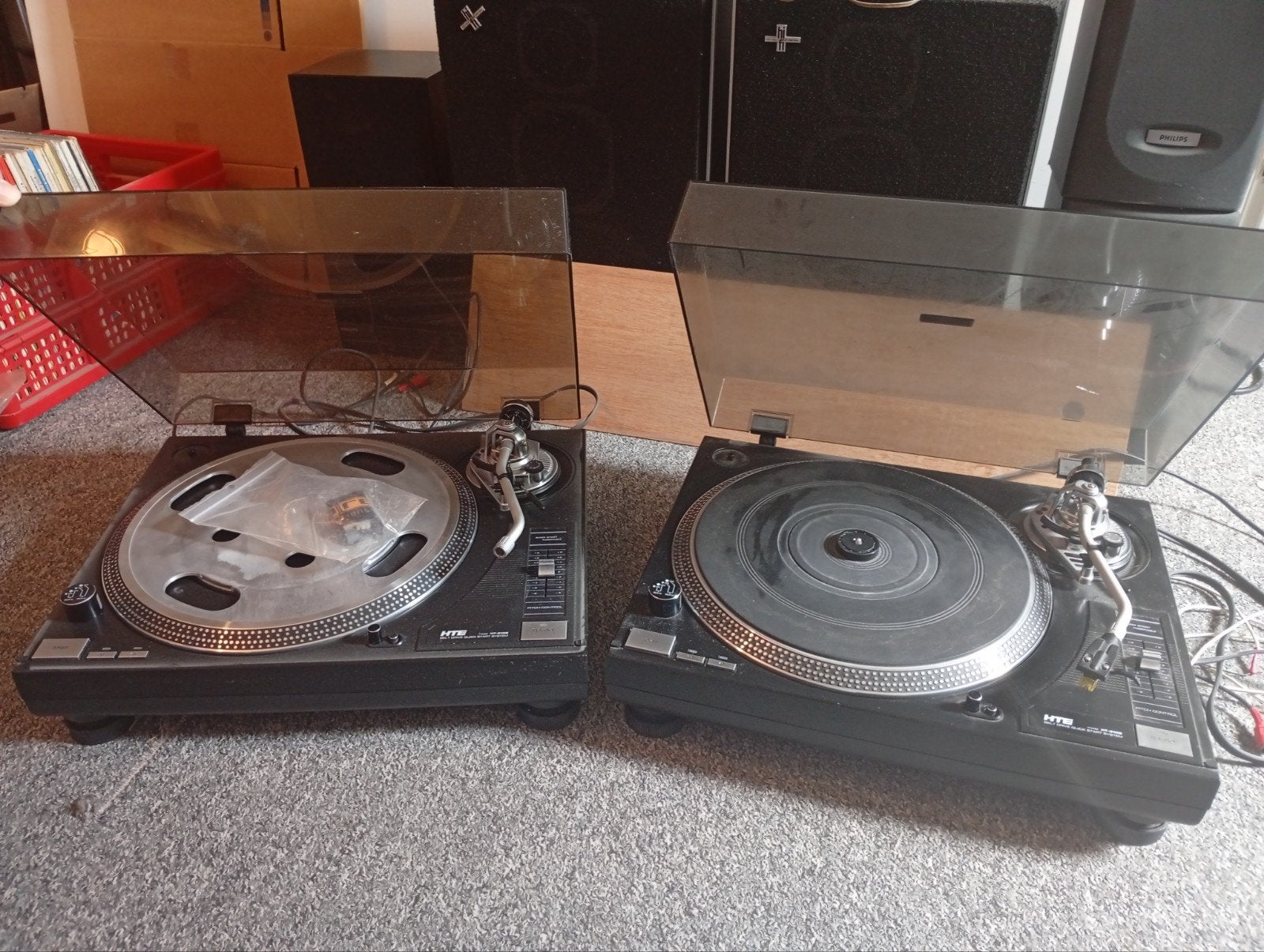 2x HTE SnelStart platenspeler, Audio, Tv en Foto, Platenspelers, Gebruikt, Pitch-regelaar, Platenspeler, Ophalen