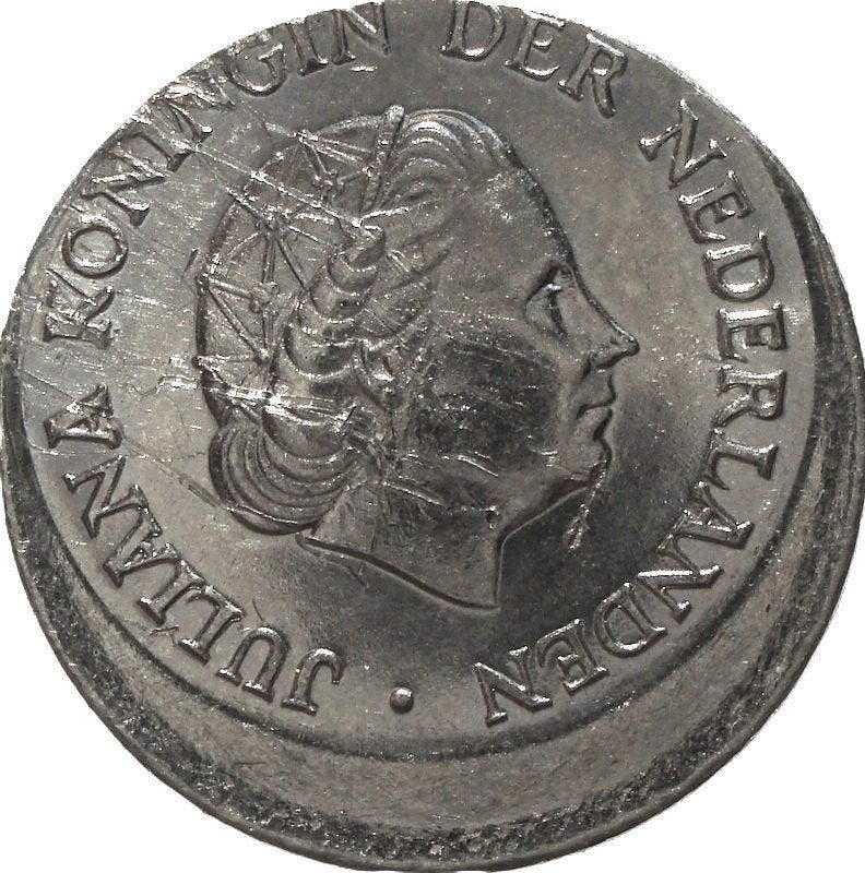 Nederland 25 cent 1980 (misslag, zeldzaam), Ophalen of Verzenden, Koningin Juliana, 25 cent, Losse munt