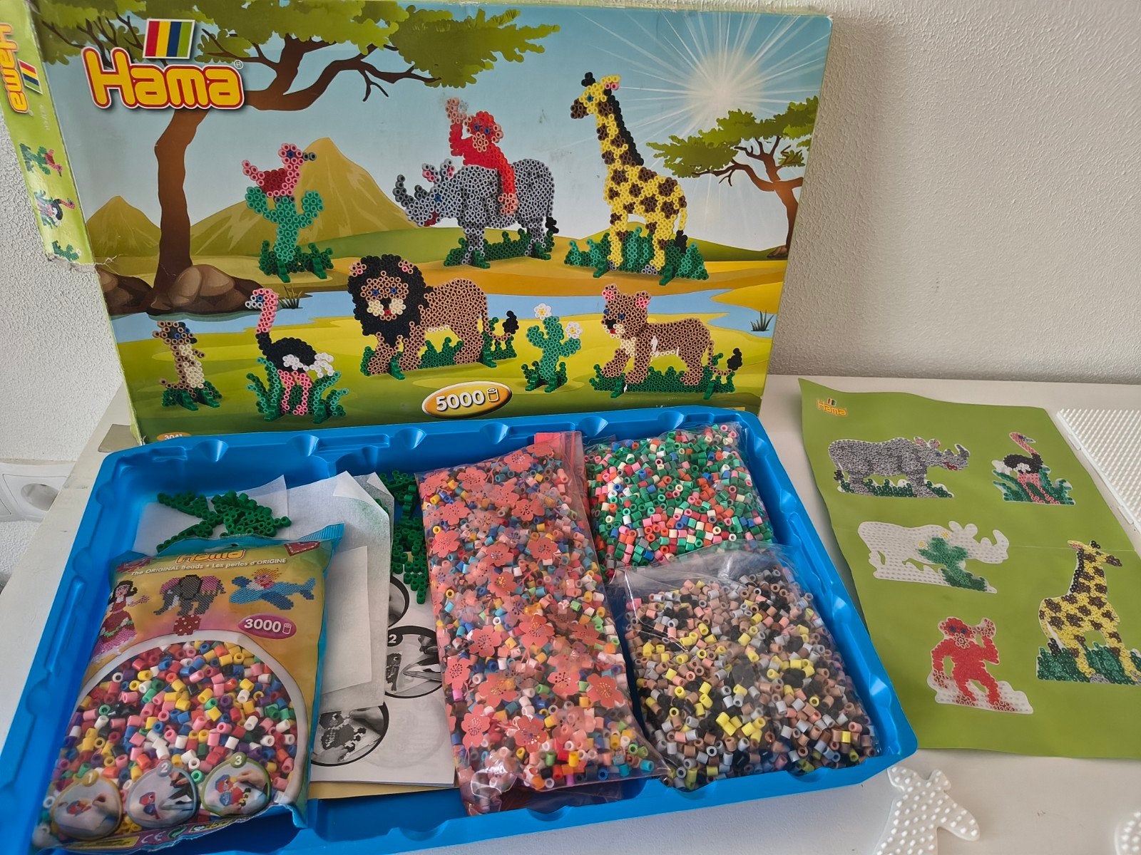 Hama Safari Strijkkralen Set - Inclusief 3000 Extra Kralen, Ophalen, Gebruikt, Knutselen