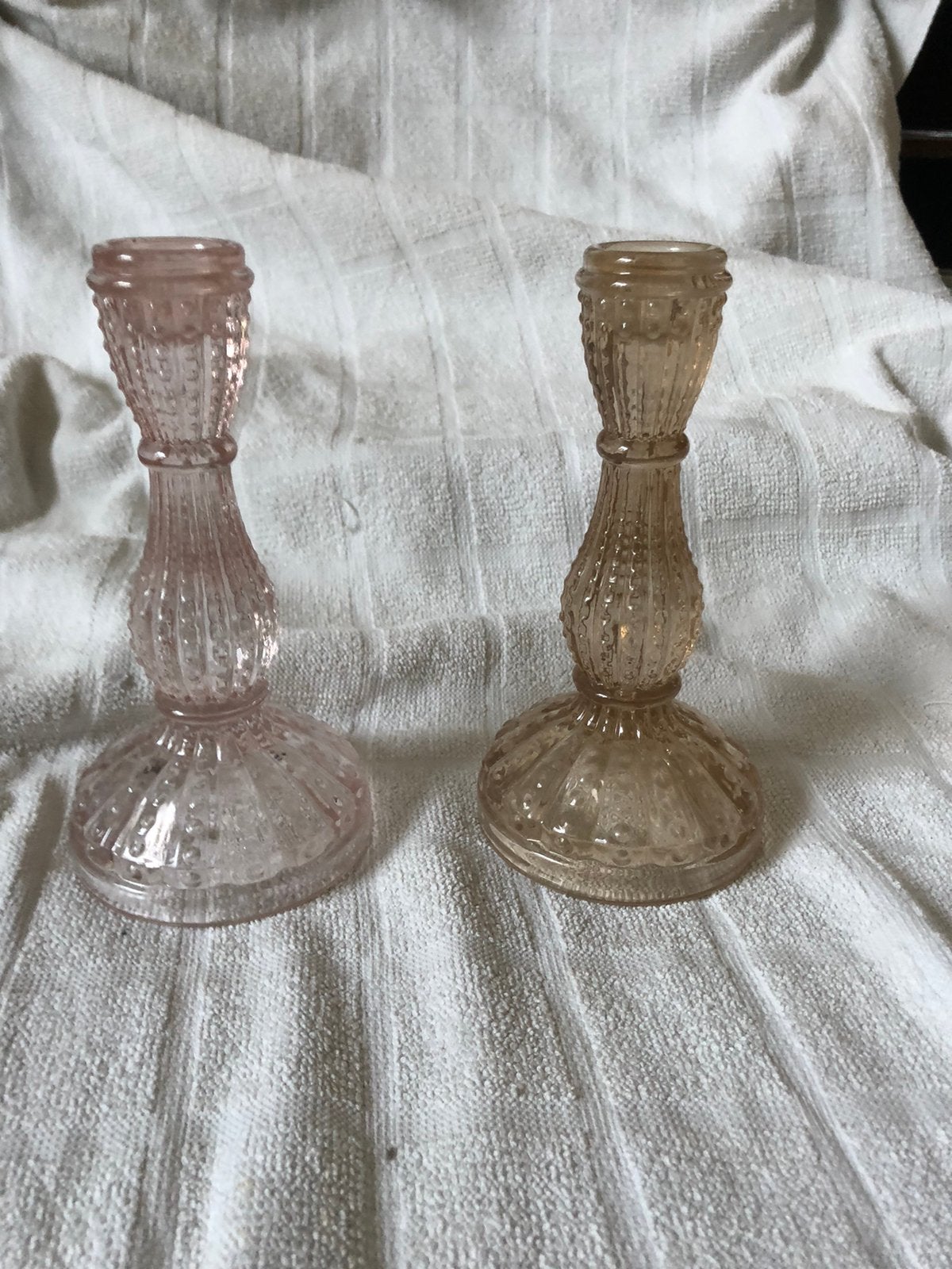 2 persglazen kamdelaars 16 cm, Huis en Inrichting, Ophalen of Verzenden, Gebruikt