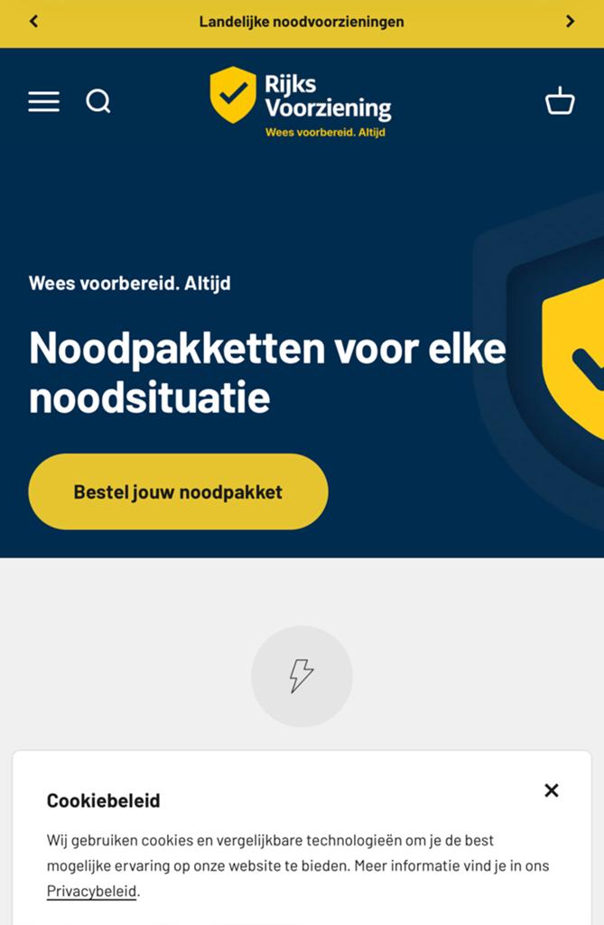 Noodpakket webshop, Eén persoon, Cadeaubon
