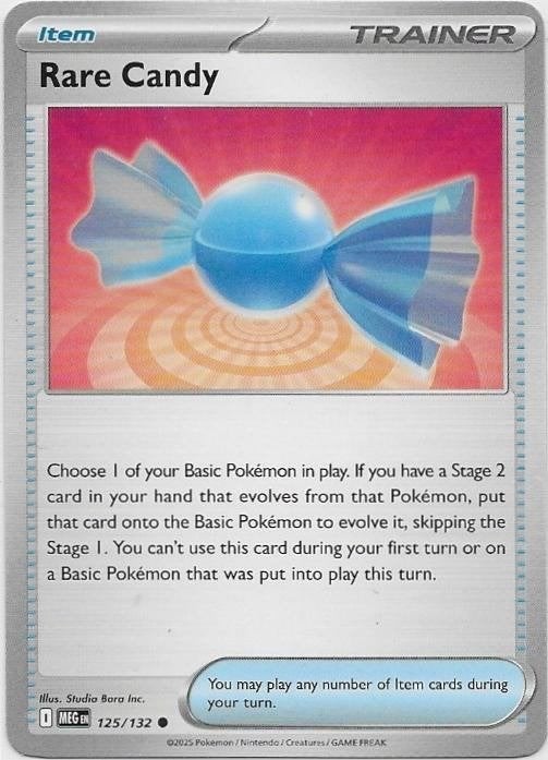 Mega Evolution,  Rare Candy [common] 125/132, Hobby en Vrije tijd, Verzamelkaartspellen | Pokémon, Nieuw, Losse kaart, Verzenden