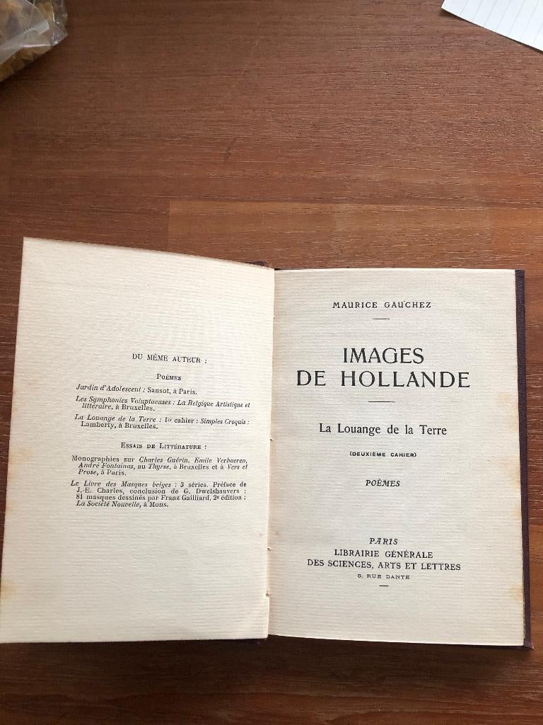 Circa 1900? Maurice Gauchez: Images d' Hollande. Gedichten, Antiek en Kunst, Antiek | Boeken en Bijbels, Verzenden, Maurice Gauchez