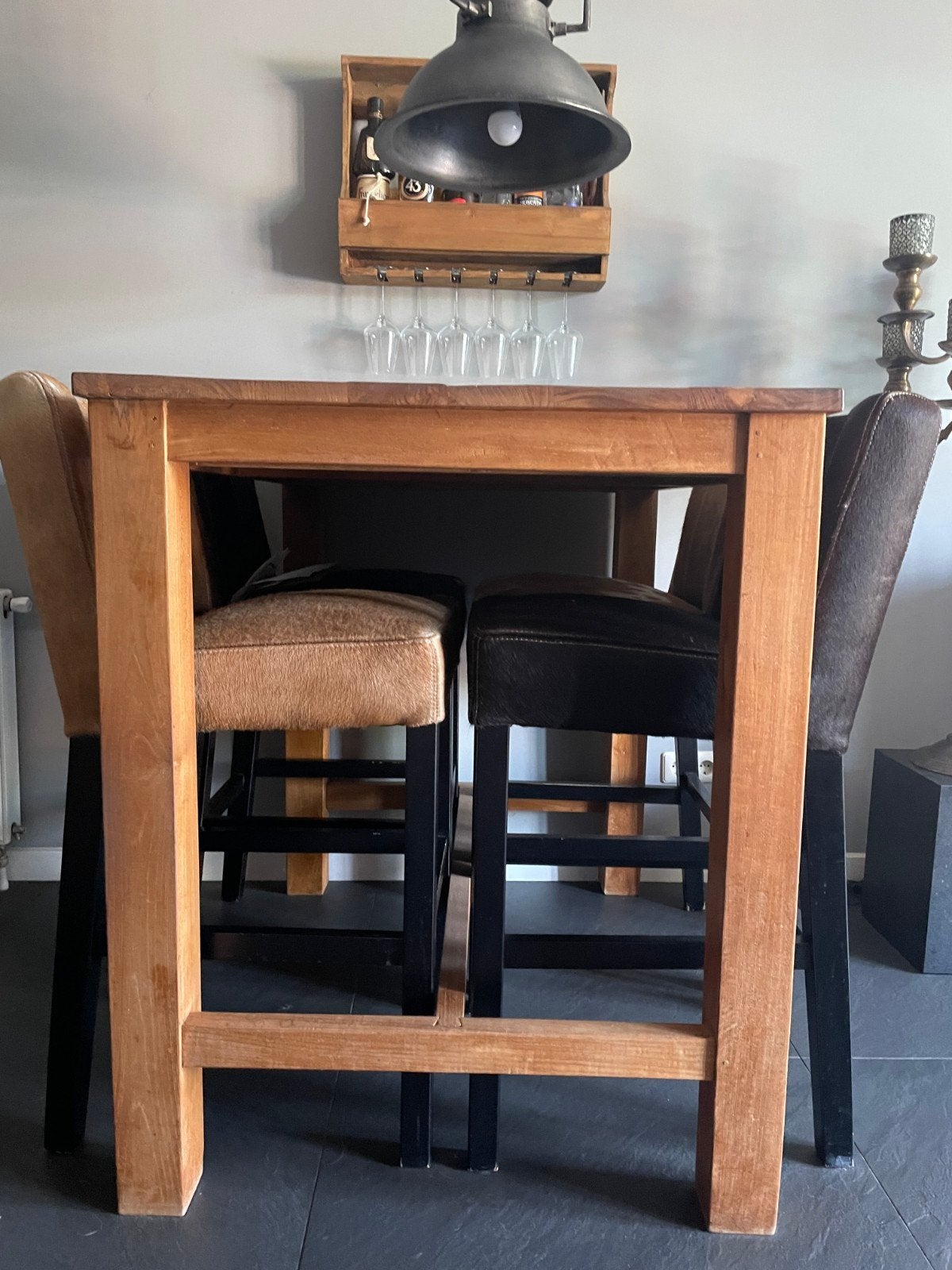 Tuda Teakhouten Bartafel - 120x90x108 cm, Huis en Inrichting, Tafels | Eettafels, Ophalen, Gebruikt, 100 tot 150 cm, Teakhout