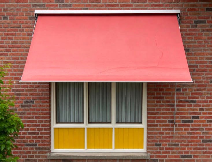 Nette rode zonwering/uitvalscherm 3,25m breed, Tuin en Terras, Zonneschermen, Ophalen, Uitvalscherm, 300 cm of meer, Minder dan 250 cm