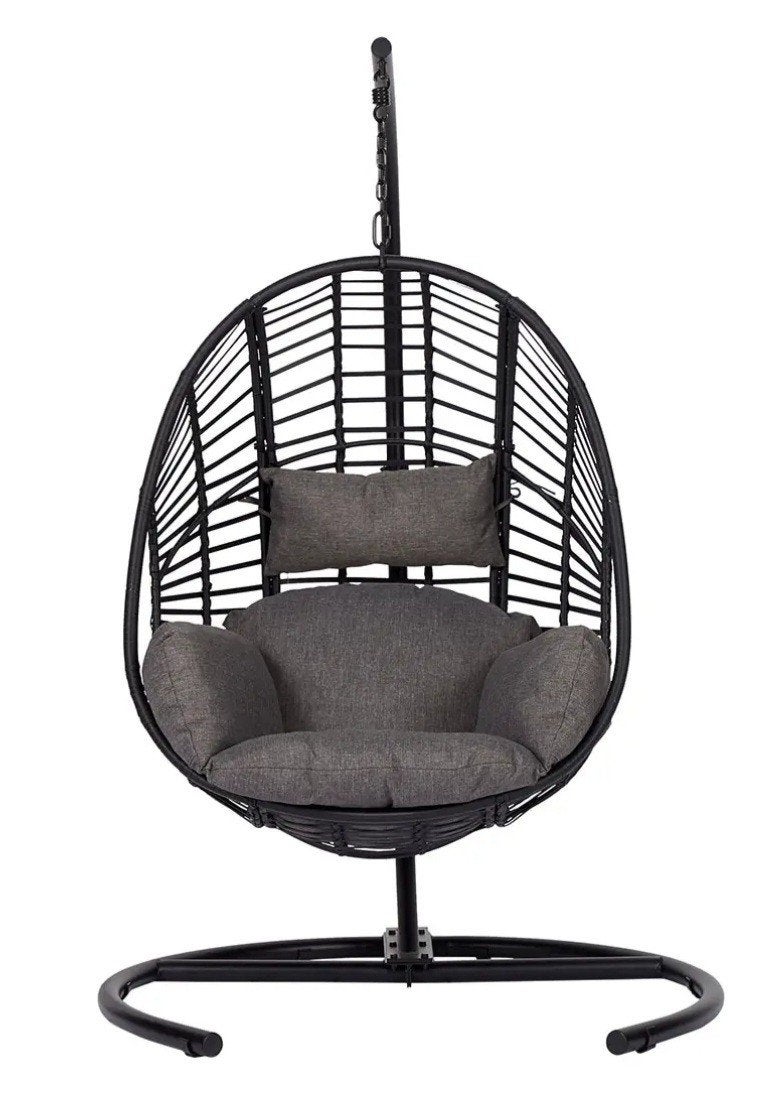 Wicker hangstoel / egg chair, Ophalen, Zo goed als nieuw, Metaal
