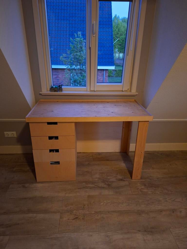 Handgemaakte Legotafel met Lades - Onbehandeld Hout, 1 stuks, Ophalen, Met lades, Gebruikt, Hout