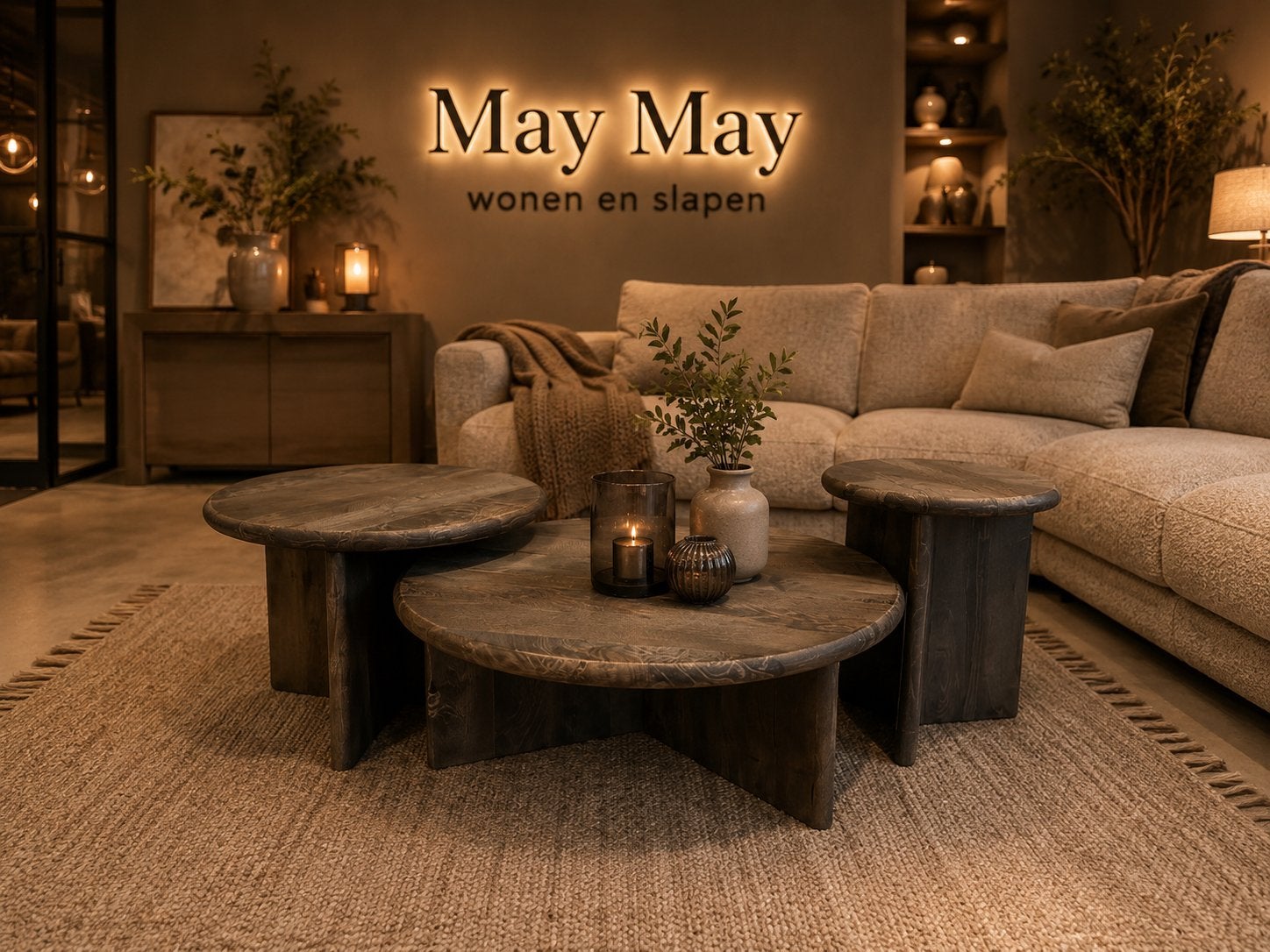 Salontafel set 3-Delig Massief Mangohout 70%Korting, Huis en Inrichting, Ophalen, 50 tot 100 cm, #Salontafel#3-Delig#Mangohout#Salontafels#Tafels