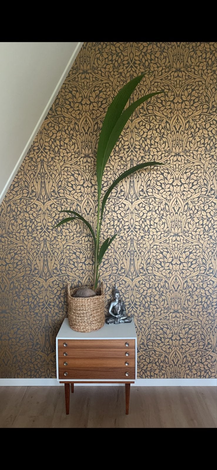 Vintage nachtkastje/bijzettafel met 4 lades, Ophalen