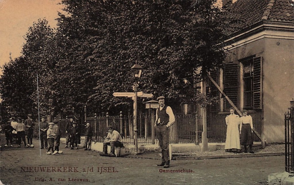 AN291 Nieuwerkerk a/d IJssel veel volk tulpkaart 1906 FRAAI!, Verzenden, Voor 1920, Gelopen, Zuid-Holland