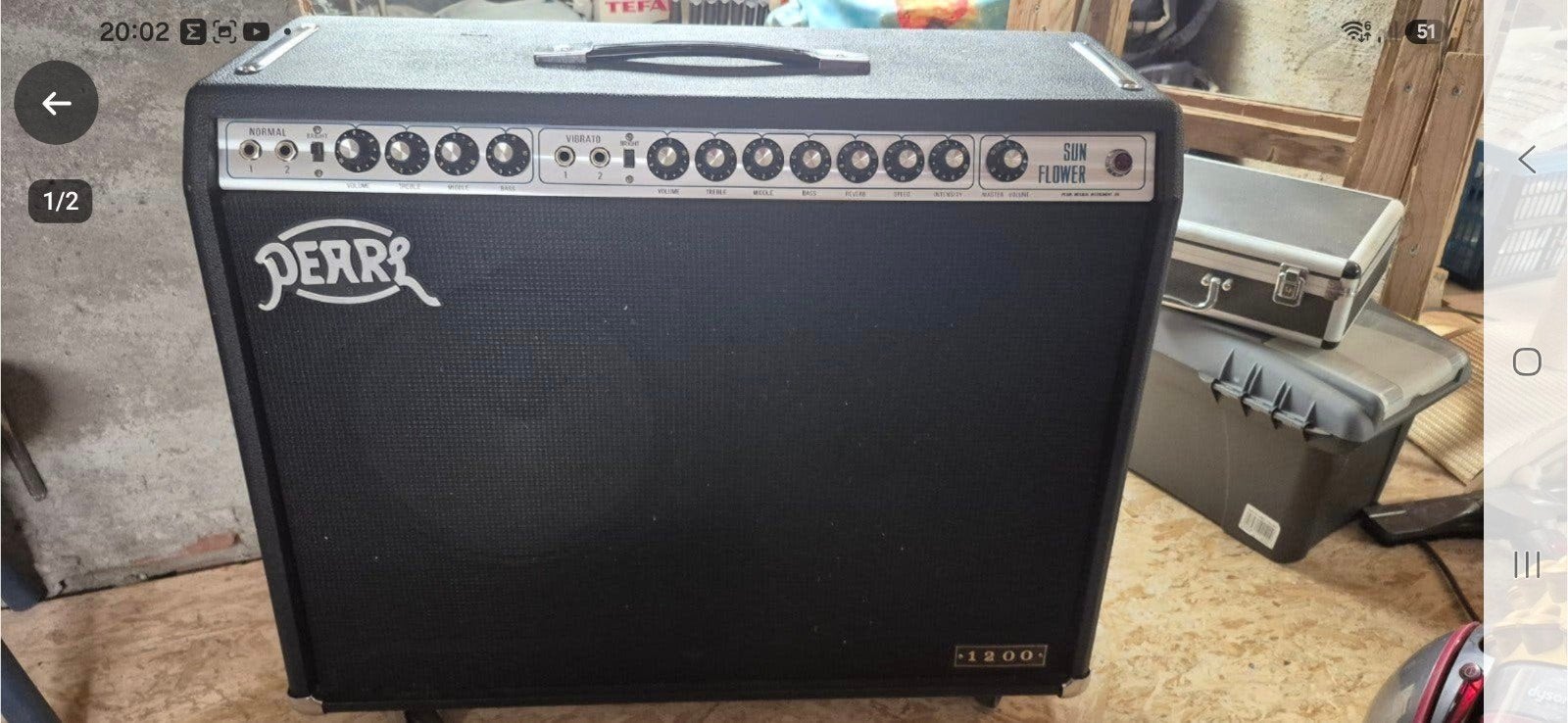 Deze vintage Pearl Sun Flower 1200 is een klassieke gitaarve, Muziek en Instrumenten, Ophalen, Gebruikt