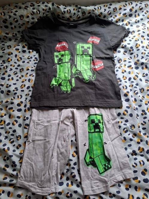 Minecraft 2-delig setje broek en shirtje maat 134/140, Ophalen of Verzenden, Zo goed als nieuw, Jongen, Setje