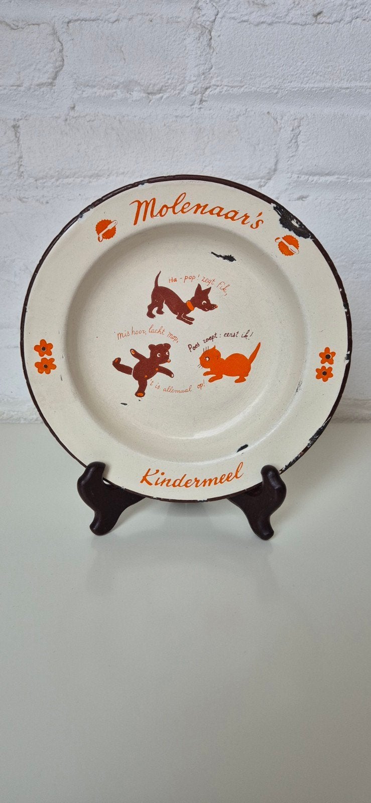 Emaille kinder bordje / Molenaar's kindermeel, Ophalen of Verzenden