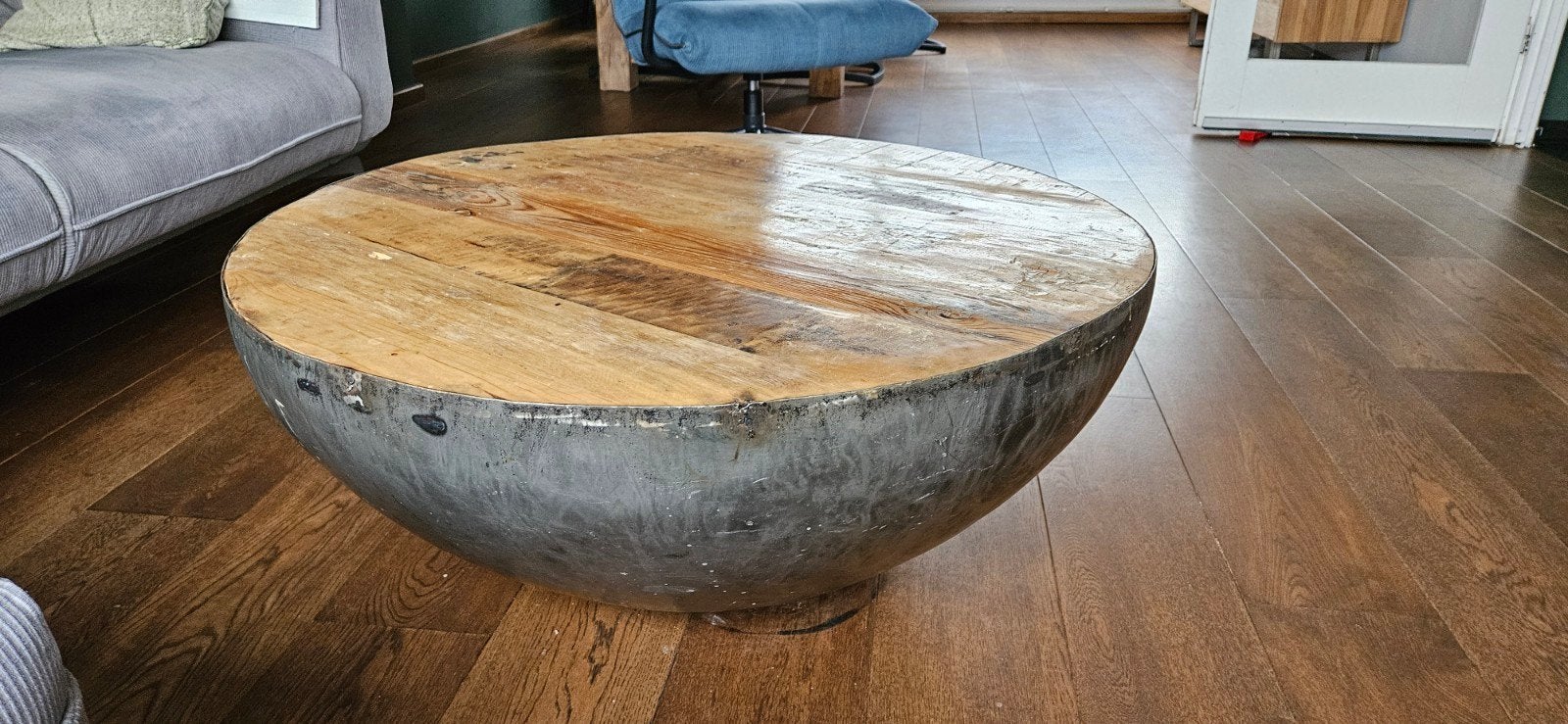 By-Boo Bowl Salontafel, Stoer & Industrieel (Ø90 x 37 cm), Ophalen, Gebruikt, 50 tot 100 cm, 50 tot 100 cm