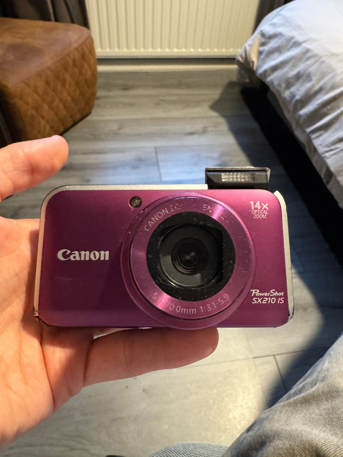 Canon PowerShot SX210 IS - 14MP - Defecte zoomknop, 14 megapixels, Gebruikt, Accu, Canon