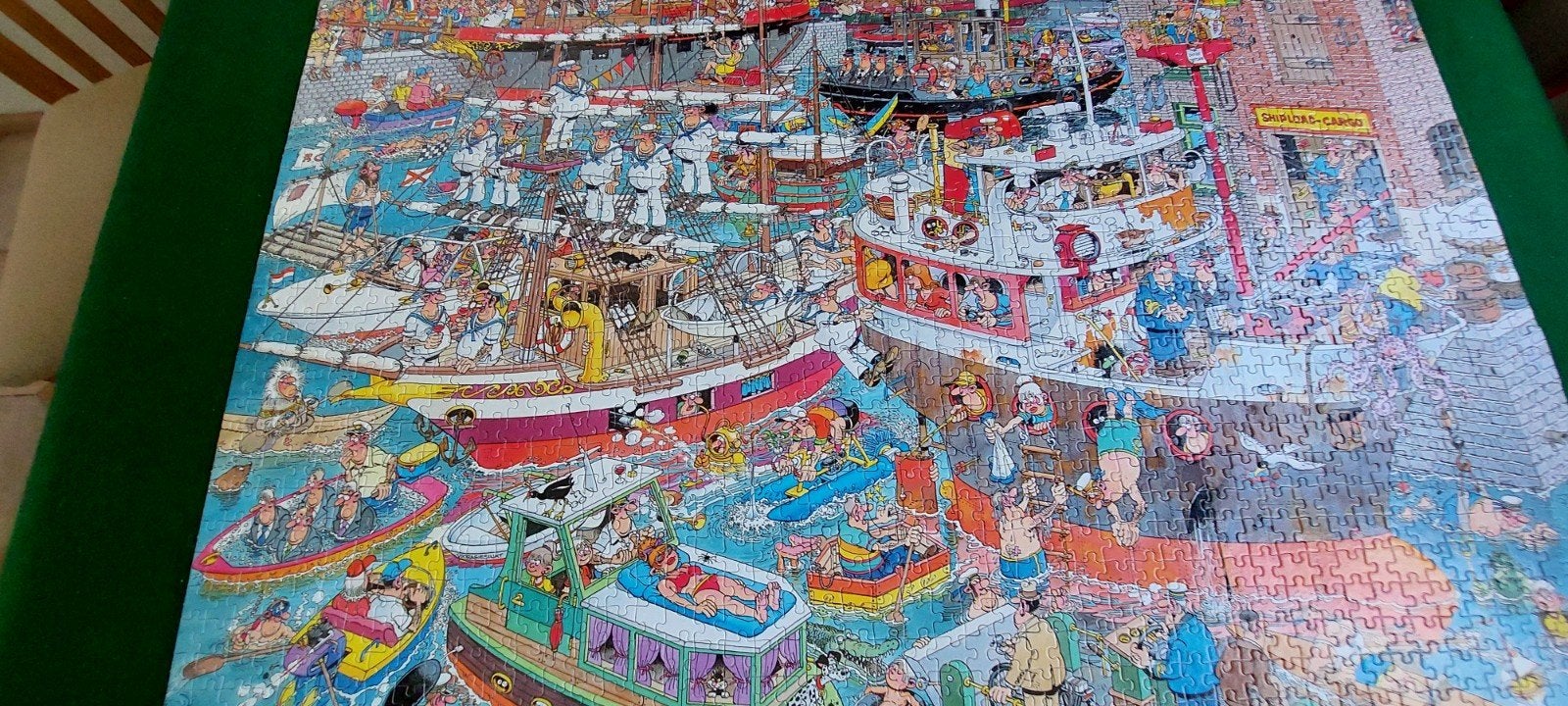 JanvanHaasteren legpuzzel:De HAVEN.1500stukjes ophalen€10.00, Ophalen of Verzenden, 500 t/m 1500 stukjes, Gebruikt, Legpuzzel