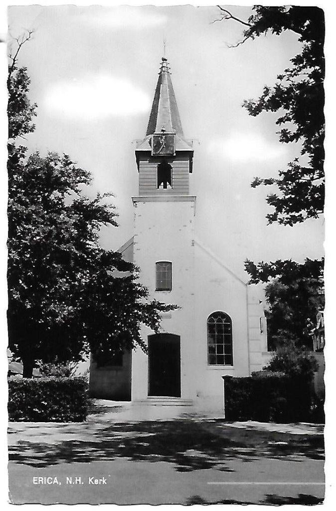 Erica n h kerk oude ongelopen ansichtkaart ( a2105), Verzamelen, Ansichtkaarten | Nederland, Ophalen of Verzenden, 1960 tot 1980