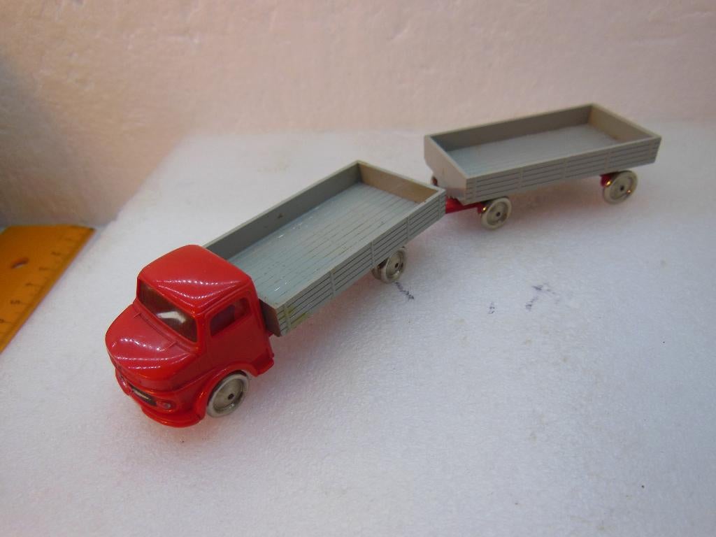 LEGO -MB openbak +aanhangwagen - 2:87 - Rood, Ophalen of Verzenden, Gebruikt, Bus of Vrachtwagen, Overige merken