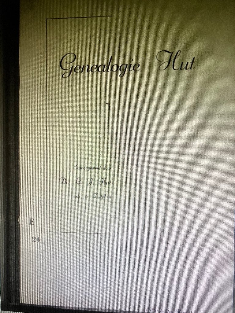 Gezocht Genealogie Hut, Ophalen of Verzenden, Gelezen, L.J. Hut
