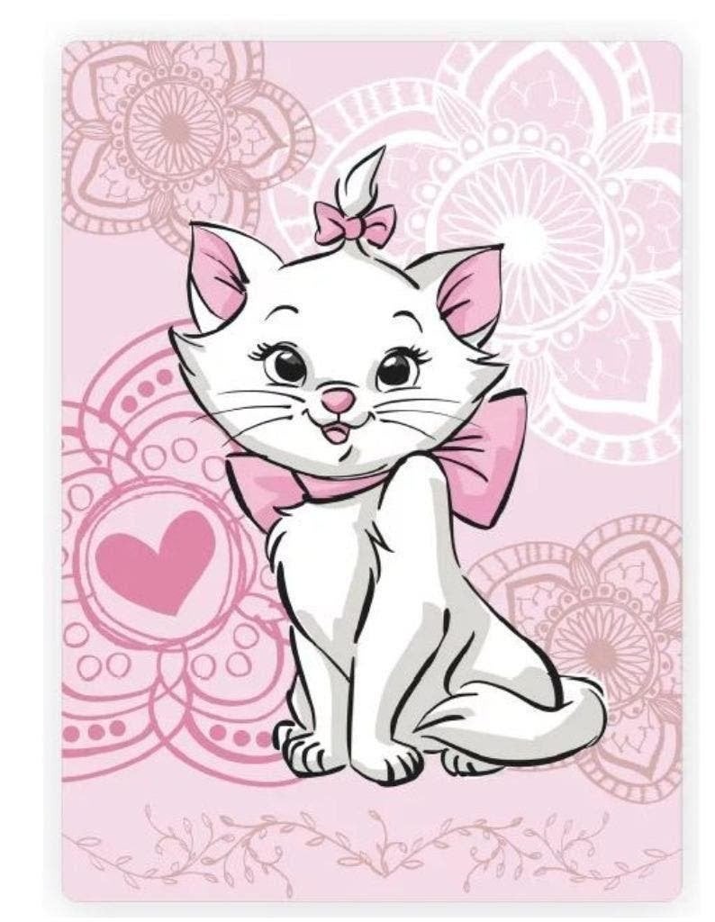 Marie Cat Fleece Deken - Aristocats - Disney Plaid, Nieuw, Ophalen of Verzenden, Deken of Dekbed, Roze