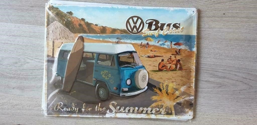 Metalen bord Vw Volkswagen Ready For The Summer 30 x 40 t2, Ophalen of Verzenden, Nieuw
