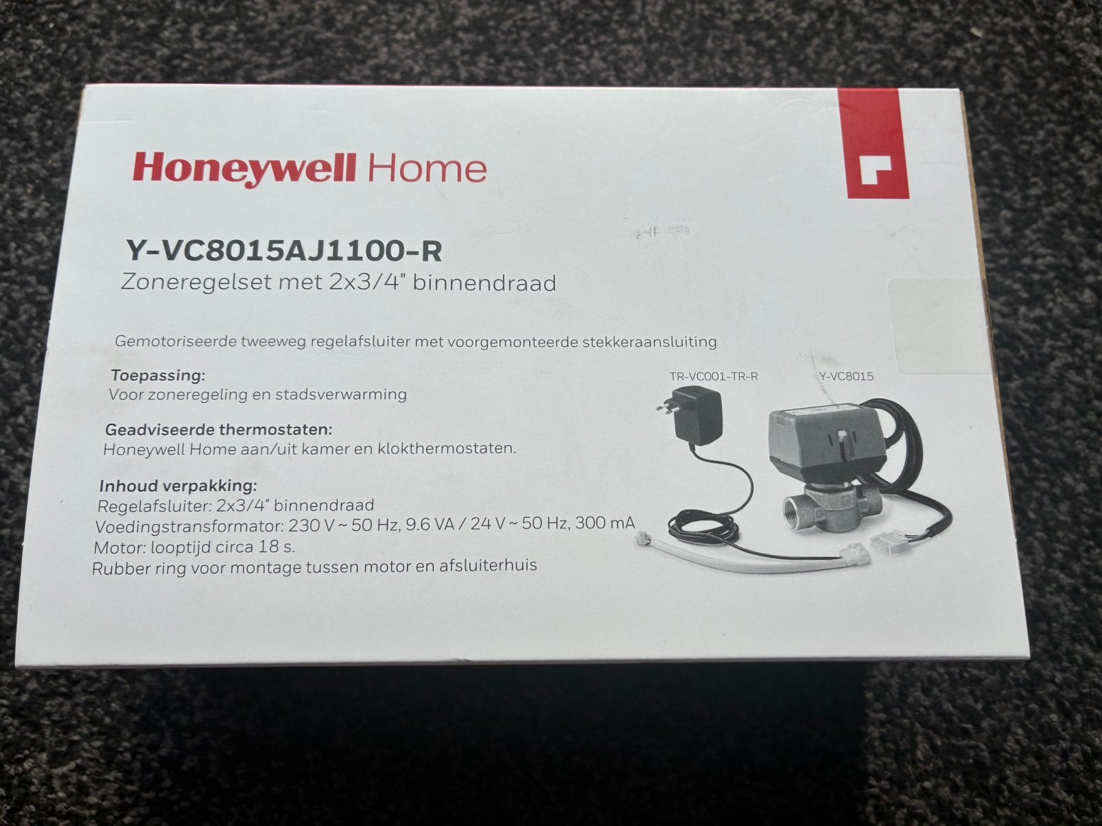 Honeywell zoneregelset 2-weg 3/4 Y-VC8015AJ1100-R., Doe-het-zelf en Verbouw, Verwarming en Radiatoren, Verzenden, Zo goed als nieuw